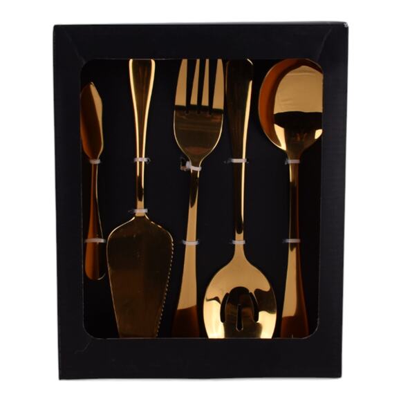 Braxxel 10-Piece Gold Stainless Steel Serving Utensil Set - Picture 4 of 4